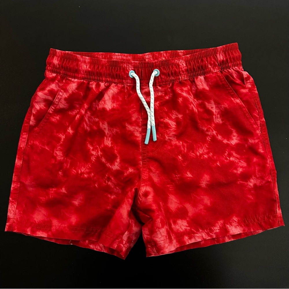 Boys Red Swim Shorts and blue athletic/swim shorts. Bundle set of 2. Size 10/12